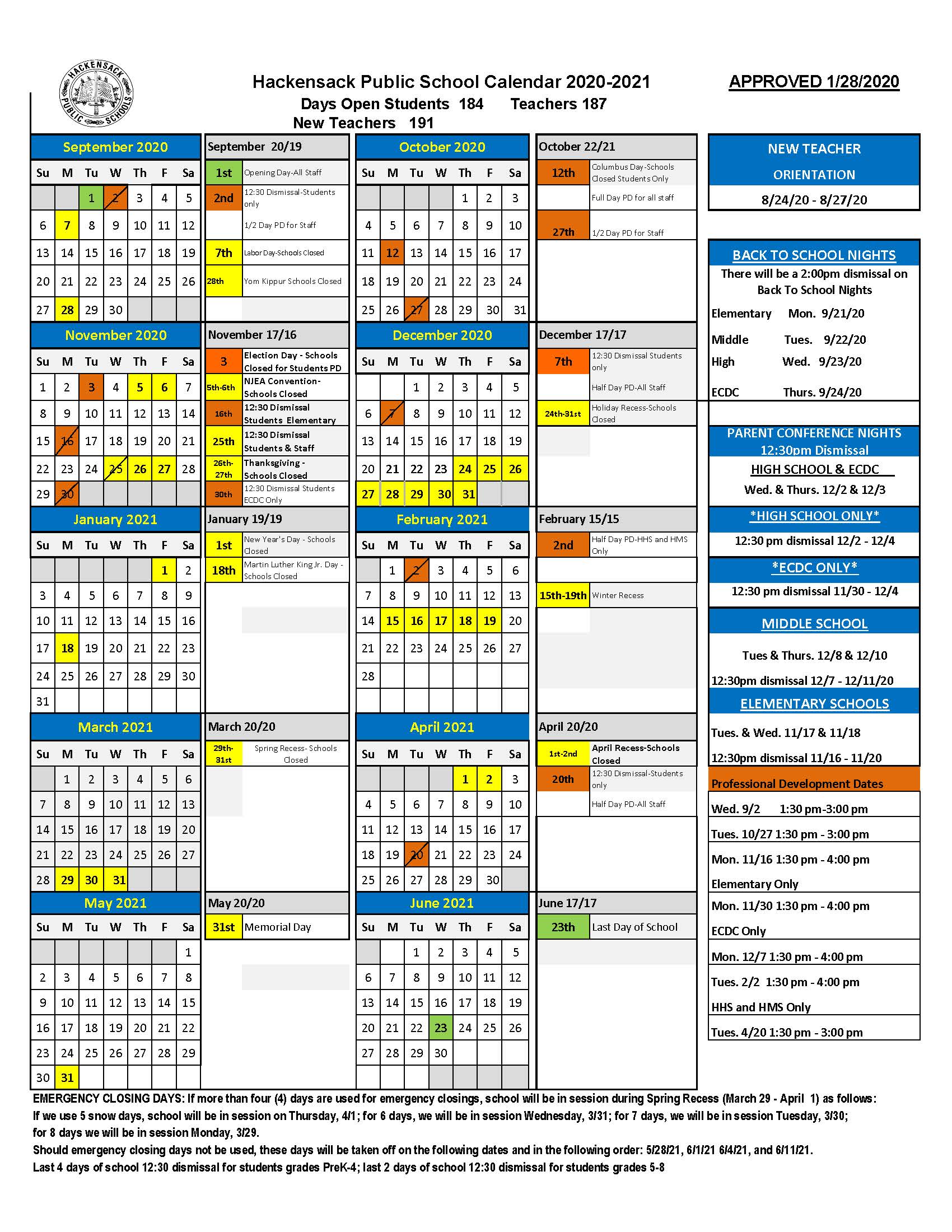 Melia / School Calendar